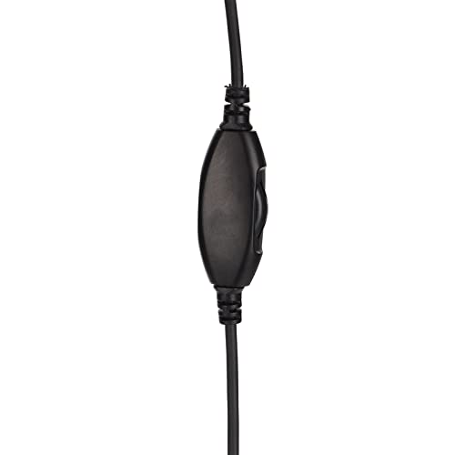 H360-3.5VA Single Sided Headset, Corded Monaural Headset with Noise Canceling Mic and Volume Control, Single Ear Headset for 3.5mm Jack Devices in Call Centers and