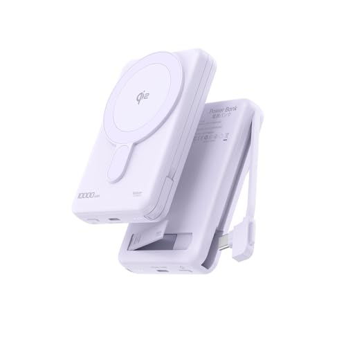 MagSafe Portable Charger 10000mAh PD 20W Fast Charging Magnetic Power Bank - color: Purple