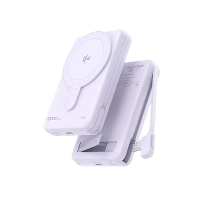 MagSafe Portable Charger 10000mAh PD 20W Fast Charging Magnetic Power Bank - color: Purple