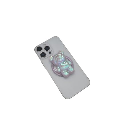 Magnetic 3D Bear Phone Grip Stand, MagSafe Compatible — Lilac Opal - color: Lilac Opal