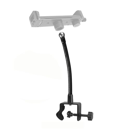 Adjustable Goosenecks Phone Holder Mount with Metal Clip Base 17.4mm Ball Head Flexible Mount for Smartphones Tablets Bedside Adjustable Phone Stand with Clamp