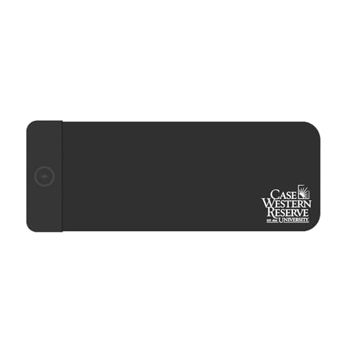OTM Essentials Case Western Reserve University Classic Wireless Charging Cloth Desk Mat, Durable Office Supplies, Non-Slip Base, Quick Charging Wireless Desk Pad, Black - size: Classic- Charging, style: Case Western Reserve University