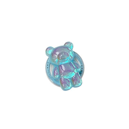 Magnetic 3D Bear Phone Grip Stand, MagSafe Compatible — Aqua Blue - color: Aqua Blue