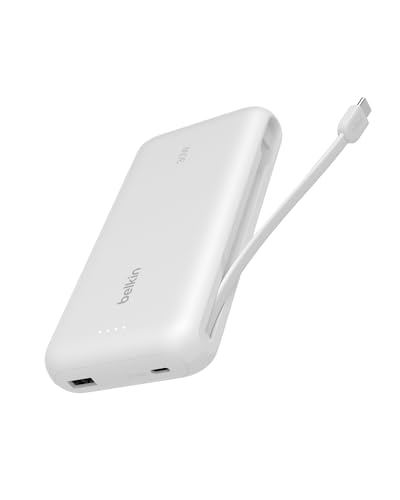 Belkin 20000mAh 30W USB C Power Bank, Portable Charger for iPhone & iPad - color: White, style: 20K mAh