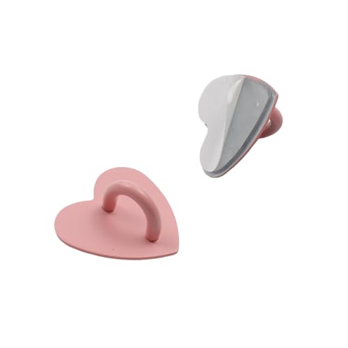 12Pcs Phone Charm Hook Adhesive (Pink, Heart Shaped) - color: Pink