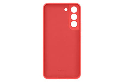 Samsung Galaxy S22 Silicone Cover, Protective Phone Case, Soft, Sleek Protection, Slim Design, Matte Finish, US Version, Coral, (EF-PS901TPEGUS)