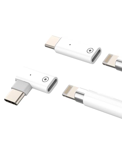 Lightning to USB C Adapter (2pack) Pencil Lighting Female Charger Plug Adaptor for Ipad Pro 10th Generation 1st Gen Pen Cable Male Port Compatible for iPhone Mfi Certified Converter