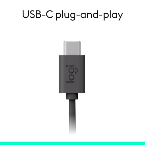 Logitech H391 Wired Headset PC/Laptop Stereo Headphones, USB-C, Graphite - color: Graphite, style: USB-C