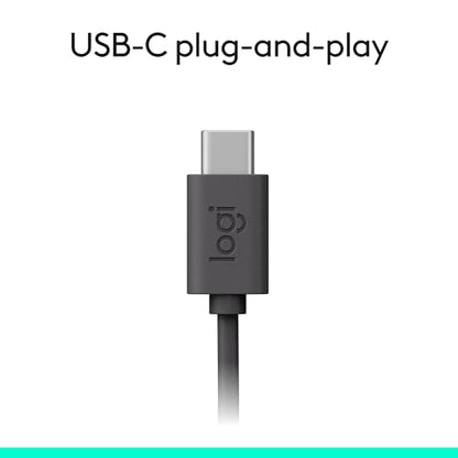 Logitech H391 Wired Headset PC/Laptop Stereo Headphones, USB-C, Graphite - color: Graphite, style: USB-C