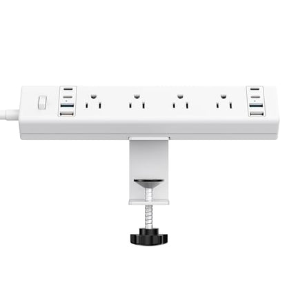 Jgstkcity Desk Clamp Power Strip 40W USB C,8-Outlet,8 USB,10FT,White - color: White, size: 10FT Length