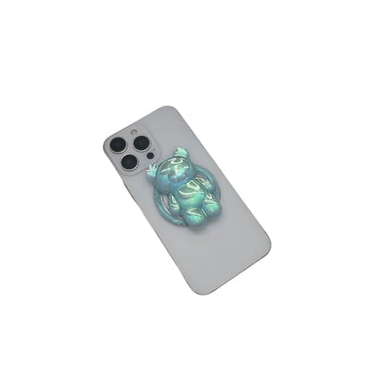 Magnetic 3D Bear Phone Grip Stand, MagSafe Compatible — Aqua Blue - color: Aqua Blue