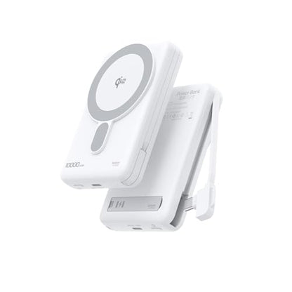 MagSafe Portable Charger 10000mAh PD 20W Fast Charging Magnetic Power Bank - color: White