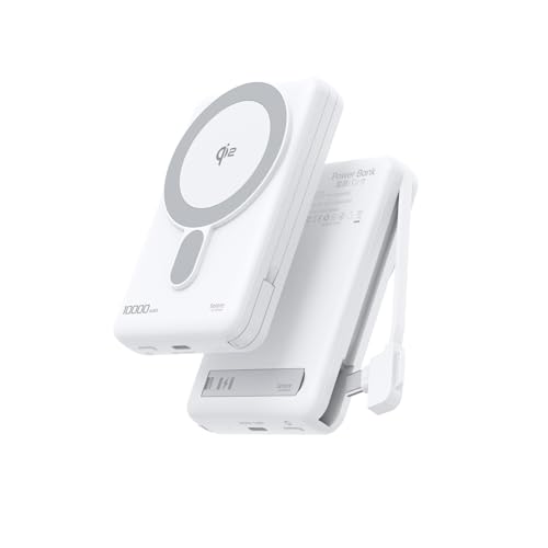 MagSafe Portable Charger 10000mAh PD 20W Fast Charging Magnetic Power Bank - color: White