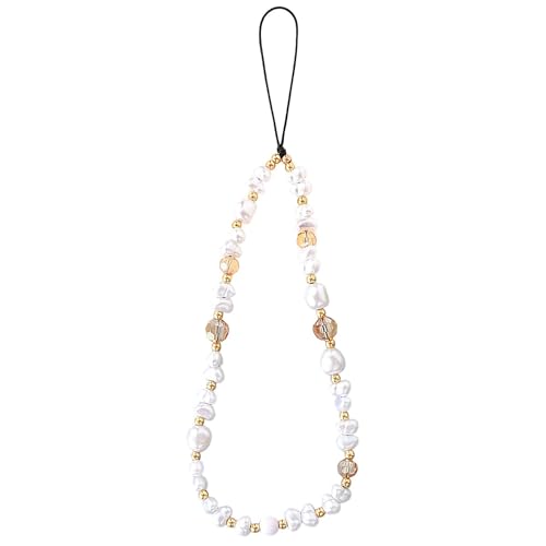 Beaded Phone Charm Lanyard Strap Girly Style Fixed Beads Pearl Lanyards - color: PH-byzz-3
