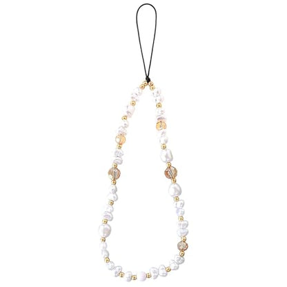 Beaded Phone Charm Lanyard Strap Girly Style Fixed Beads Pearl Lanyards - color: PH-byzz-3