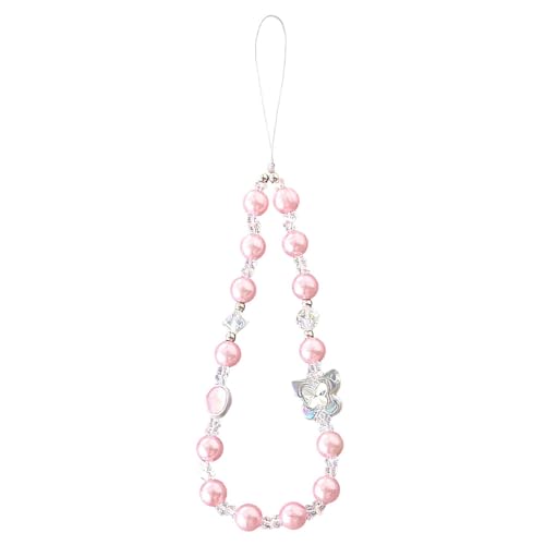 Beaded Phone Charm Lanyard Strap Girly Style Fixed Beads Pearl Lanyards - color: PH-yzhd-3