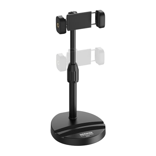 NEEWER ENTRY LEVEL VERSION Cell Phone Stand for Desk, Adjustable Office Bed Table Phone Holder Mount Compatible with iPhone Samsung Android for Video Recording Filming, 360° Rotation & 90° Tilt, DS030 - style: DS030