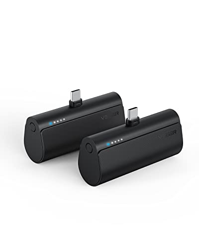 Small USB C Portable Chargers, 5000mAh Fast Charging Power Bank, 2 Pack