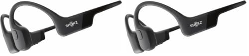 SHOKZ OpenRun Bone Conduction Open-Ear Bluetooth Sport Headphones, Black (Pack of 2) - color: Black, size: Standard Size+Magnetic Charging (Pack of 2)