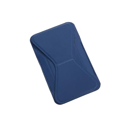 Magnetic Wallet for MagSafe with Stand, RFID Blocking, 2 Card Holder, Slim Leather, Compatible with iPhone 17 16 15 14 13 12 Series - color: Deep Blue small support