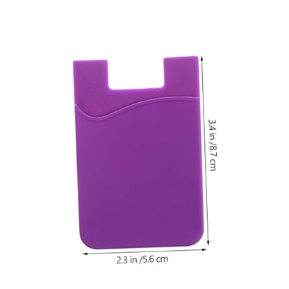 Adhesive Silicone Phone Wallet Holder for Cell Phone, Purple 3 Pack - color: Purple