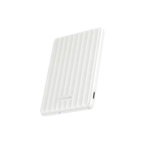 EF ECOFLOW Rapid Magnetic Portable Charger, Ultra-Slim 5,000mAh Wireless Charging Power Bank, Magsafe-Compatible Battery Pack for iPhone 16/15/14/13/12 Series - color: White