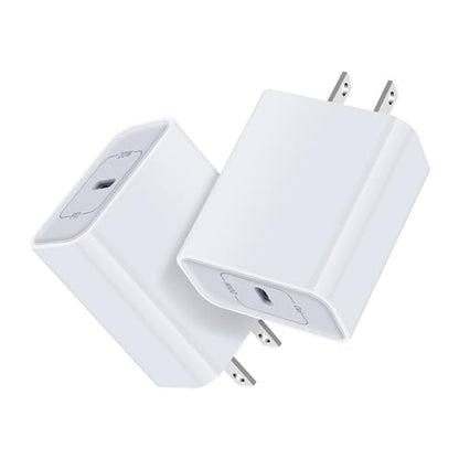 USB C Charger Brick, 20W PD Power Adapter Fast USB C Box Block Brick Plug - color: 2White