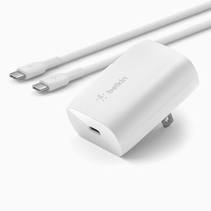 Belkin 30W Compact USB C Charger Block, USB C to C Cable Included - style: 30W + C-C Cable