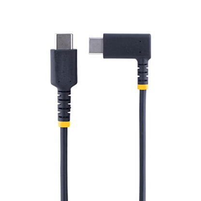 StarTech 3.3ft/1m USB-C to USB-C Right-Angle Cable, Black, 60W PD, USB 2.0 - size: 3 ft / 1 m, style: right angle