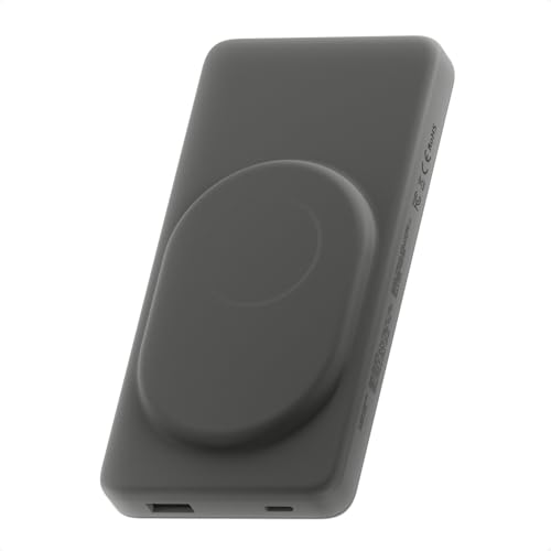 Clemm Magnetic Wireless Power Bank 10000mAh, MagSafe Compatible Portable Charger for iPhone, Samsung & iPad, USB-C & USB-A, Quick Charge & Power Delivery, Up to 3 Charges, Graphite - color: Graphite
