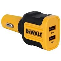DEWALT Heavy Duty USB Car Charger Adapter, 24W, Cigarette Lighter Adapter - size: 2-Ports-USB A