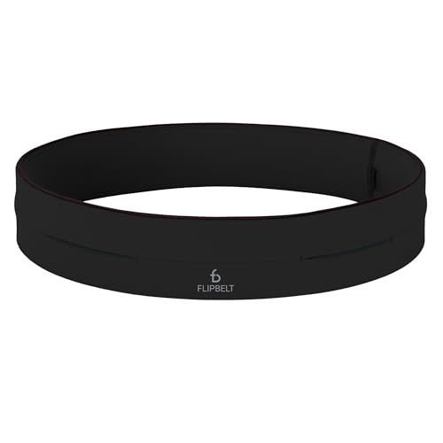 FlipBelt Classic Running Belt, Phone Holder for Running, Money Belt Pouch - color: Black, size: Extra Small