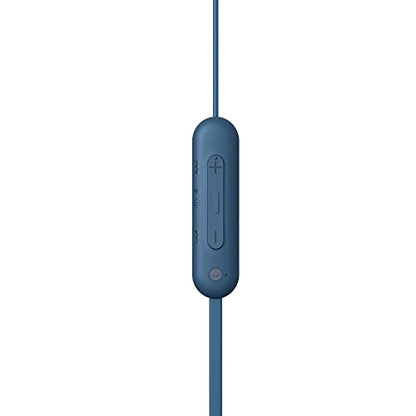 Sony WI-C100 Wireless in-Ear Bluetooth Headphones with Built-in Mic, Blue - color: Blue, size: One Size