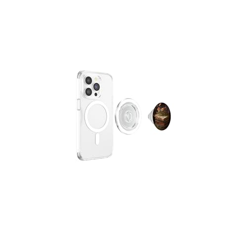 Librarian Flowery Book Lover Bookish Floral Aesthetic PopSockets PopGrip for MagSafe - style: Magnetic PopGrip