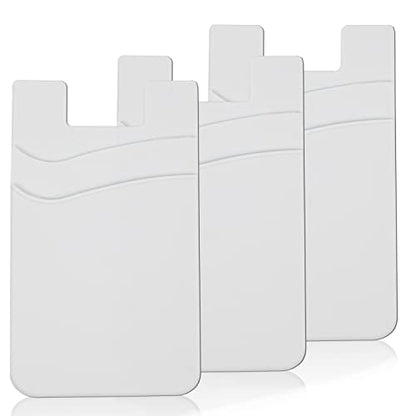 3 Pack White Adhesive Phone Wallet Stick on Card Holder for Phone Case - color: White