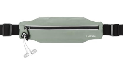 U·LANARO Slim Running Belt Fanny Pack Running Phone Holder Waist Band Pouch - color: Light Gray
