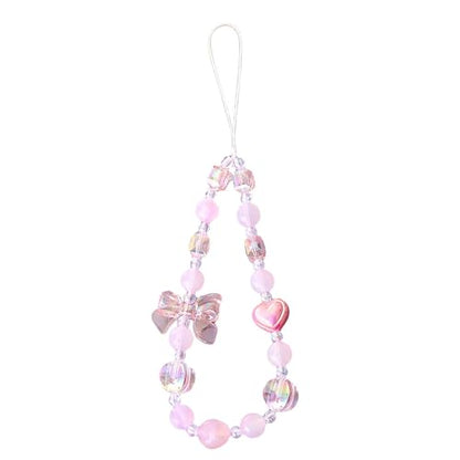 Beaded Phone Charm Lanyard Strap Girly Style Fixed Beads Pearl Lanyards - color: PH-dchd-1