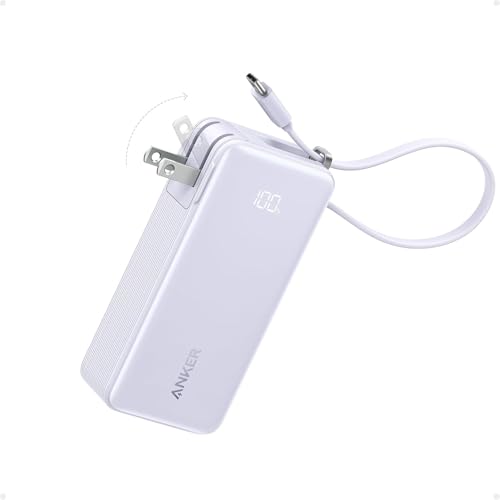 Anker Nano 3-in-1 Portable Charger,10,000mAh 30W Travel Power Bank - color: Violet