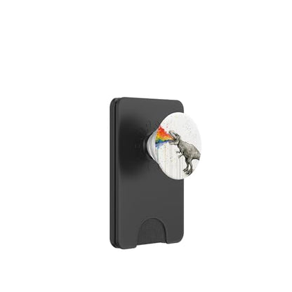 Watercolor Colorful T-Rex Dino Dinosaur Pop Mount Socket PopSockets PopWallet for MagSafe - style: Magnetic PopWallet