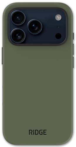 Ridge Case Compatible with iPhone 17 PRO - Compatible with MAGSAFE & Wireless Charging, Aluminum Control Buttons, Dual-Layer Construction, TPU Bumper with Drop Protection (Matte Olive) - color: Matte Olive, size: iPhone 17 Pro