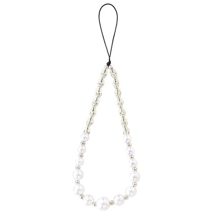 Beaded Phone Charm Lanyard Strap Girly Style Fixed Beads Pearl Lanyards - color: PH-bszz-3