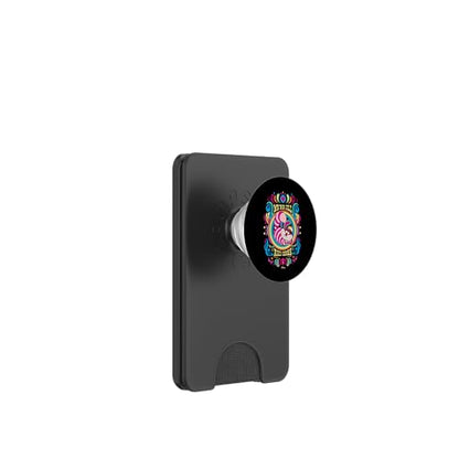 Alice in Wonderland - We're All Mad Here Psychedelic Pattern PopSockets PopWallet for MagSafe - style: Magnetic PopWallet