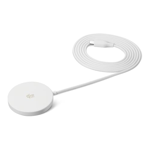 Amazon Basics 25W Qi2.2 Certified Wireless Charging Pad, MagSafe Compatible for iPhone 17/16/15/14/13/12, Magnetic Compatible for Android, Google Smartphones, White (Adapter Not Included) - color: White