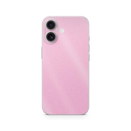 Glossy Glitter Phone Skin Compatible with Apple iPhone 17 - Solid Pink - Premium 3M Vinyl Protective Wrap Decal Cover - Easy to Apply | Crafted in The USA by MightySkins - color: Solid Pink, size: iPhone 17 (Back Wrap), style: Glossy Glitter Finish