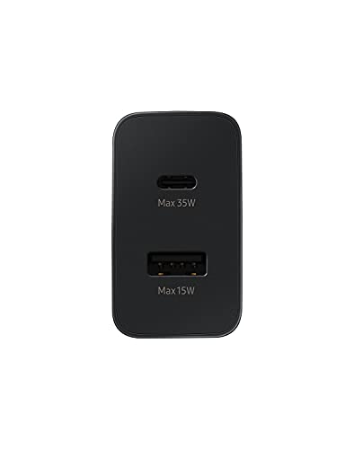 SAMSUNG 35W Dual Port Wall Charger USB C Adapter, Super Fast Charging Block for Galaxy Phones and Devices, Cable Not Included, 2021, US Version, Black - size: 35 W, style: Without Cable
