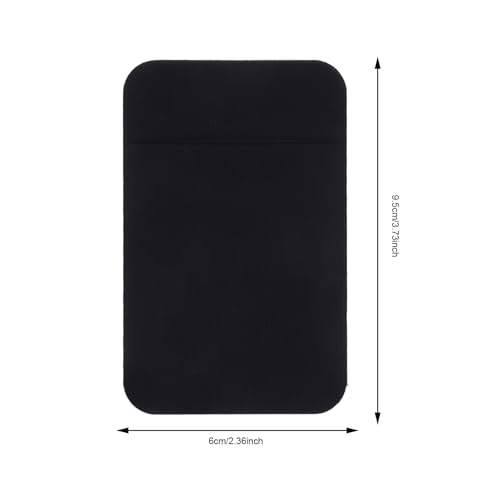 2pcs Black Adhesive Phone Card Holder Sticky Wallet Pocket Stretch Fabric Credit Card Pouch for Smartphone Back Compatible with Phones