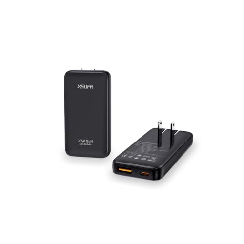 30W USB C Charger Block,Slim Wall Charger Travel Ready Fast Charging Block,2-Port Compact Charger with Foldable Plug for iPhone 17/16 Series, Galaxy, and More,1-Pack(2026 Update) - color: Black(1Pack)