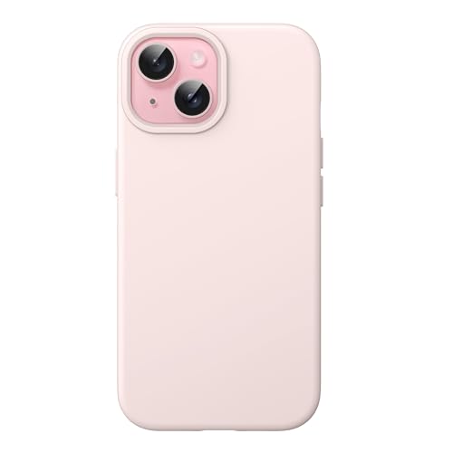 JETech Silicone Case for iPhone 15, Light Pink | Silky Soft Touch, Shockproof Protection, Scratch Resistant, Microfiber Lining - color: Light Pink, size: iPhone 15