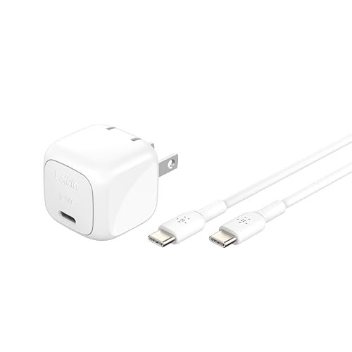 Belkin 30W Compact USB C Charger Block, USB C to C Cable Included - style: 30W + C-C Cable