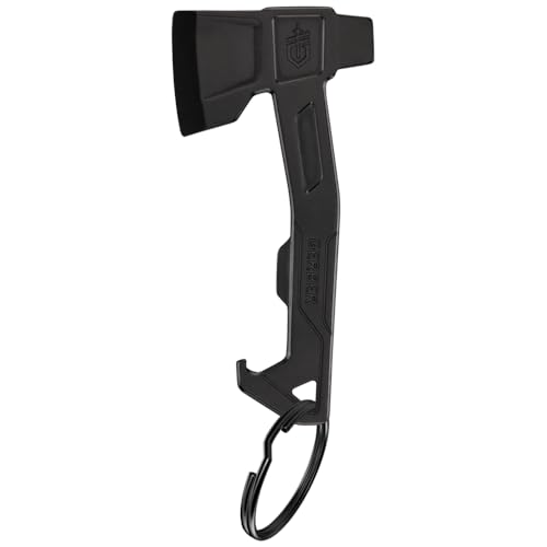 Gerber Gear Hatchet Keychain 3-in-1 Multitool, Clips to Pocket or Keychain with Bottle Opener, Flathead Driver, Package Opener, EDC Gear for Everyday Carry - color: Black
